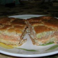 Пирог с лососевыми брюшками