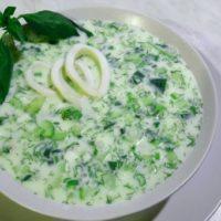 Окрошка с кальмарами